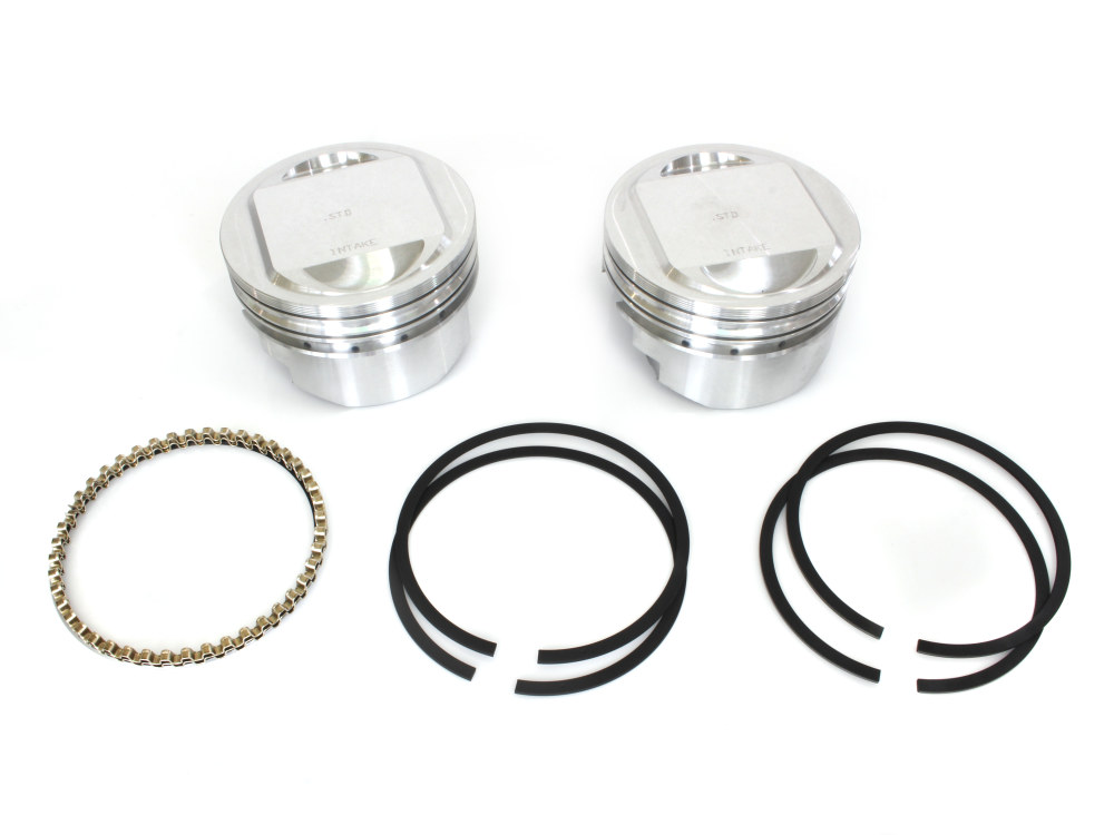 KEITH BLACK PISTONS Std Dome Top Pistons with 10.5:1 Compression Ratio. Fits Twin Cam 1999-2006 with Big Bore 88ci to 95ci Conversion.