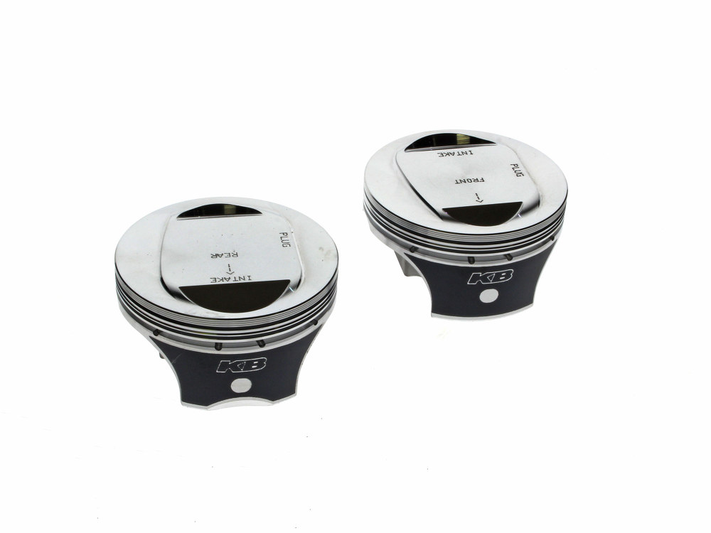 KEITH BLACK PISTONS Std Dome Top Pistons with 10.0:1 Compression Ratio. Fits CVO Twin Cam 2007-2017 with 110ci Engine & ‘S’ Models with 110ci Engines.