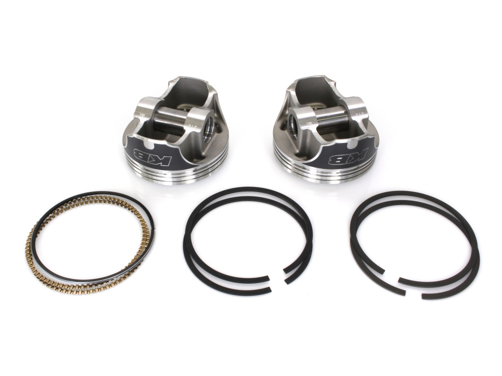 KEITH BLACK PISTONS +.010in. Dome Top Pistons with 10.5:1 Compression Ratio. Fits Twin Cam 1999-2006 88ci to 95ci Conversion.