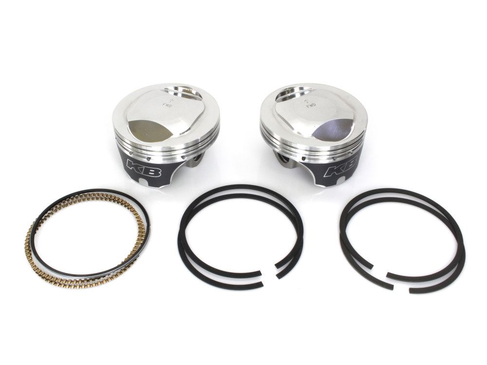 KEITH BLACK PISTONS +.010in. Dome Top Pistons with 10.5:1 Compression Ratio. Fits Twin Cam 1999-2006 88ci to 95ci Conversion.