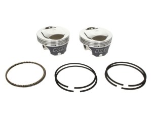 KEITH BLACK PISTONS Std Dome Top Pistons with 10.5:1 Compression Ratio. Fits Twin Cam 1999-2006 88ci to 95ci Conversion. KEITH BLACK PISTONS Std Dome Top Pistons with 10.5:1 Compression Ratio. Fits Twin Cam 1999-2006 88ci to 95ci Conversion.