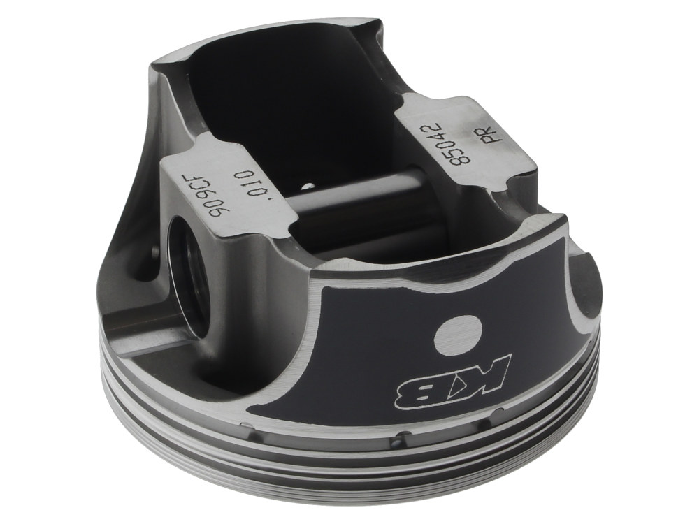 KEITH BLACK PISTONS +.010in. Dome Top Pistons with 10.5:1 Compression Ratio. Fits Twin Cam 2007-2017 with 103ci Engine & Big Bore 96ci to 103ci Conversion.