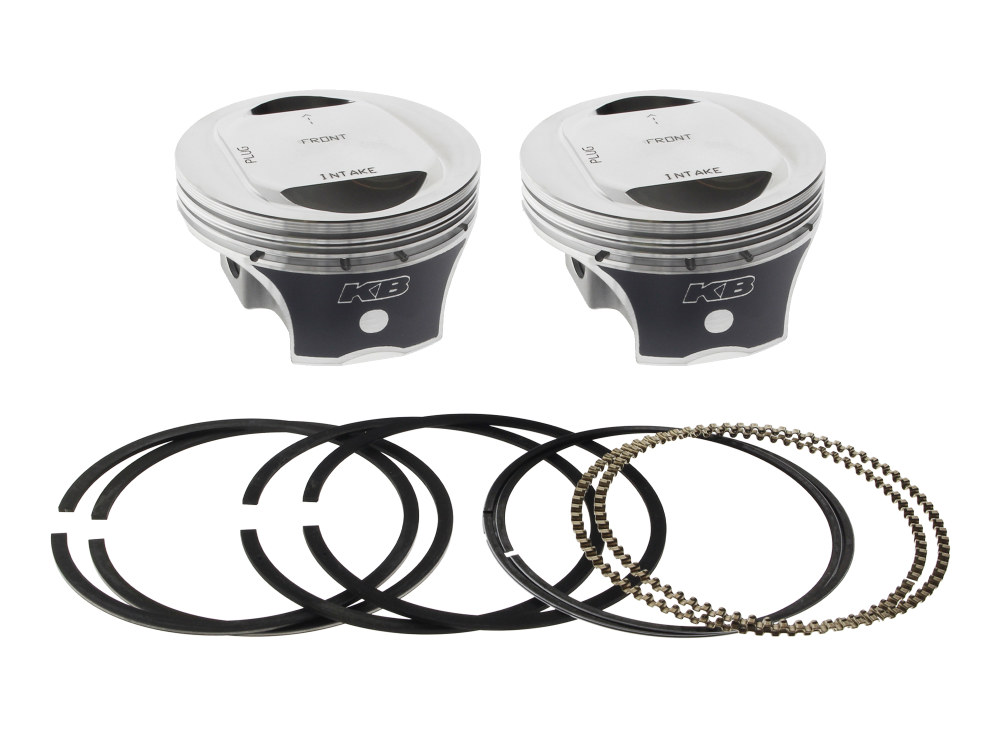 KEITH BLACK PISTONS +.010in. Dome Top Pistons with 10.5:1 Compression Ratio. Fits Twin Cam 2007-2017 with 103ci Engine & Big Bore 96ci to 103ci Conversion.
