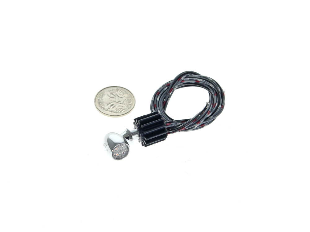 kellermann Atto DF Mini LED Turn Signal – Amber Turn – Red Run/Brake – Chrome.