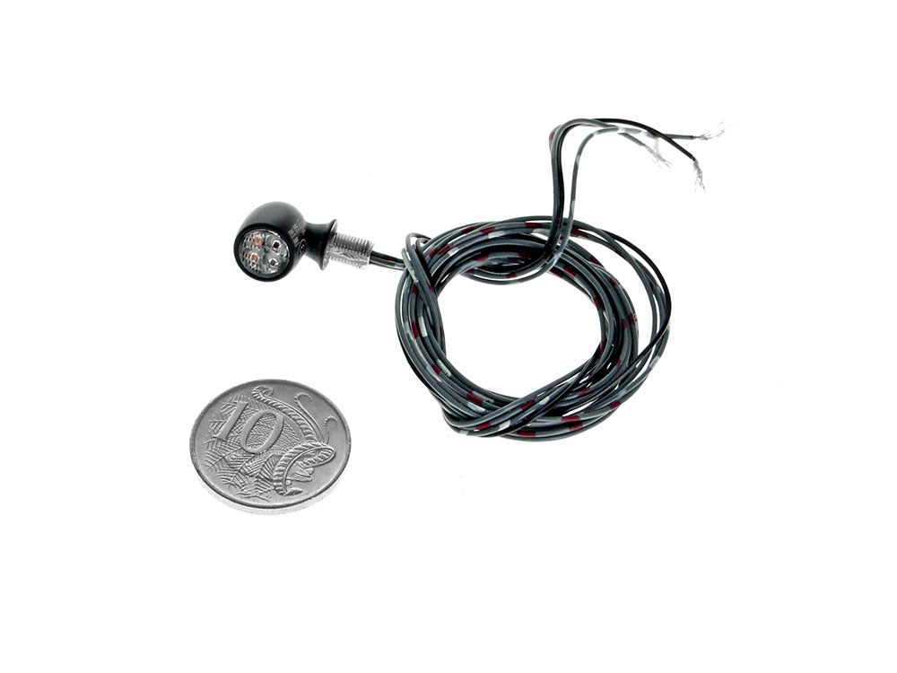 kellermann Atto DF Mini LED Turn Signal – Amber Turn – Red Run/Brake – Black.