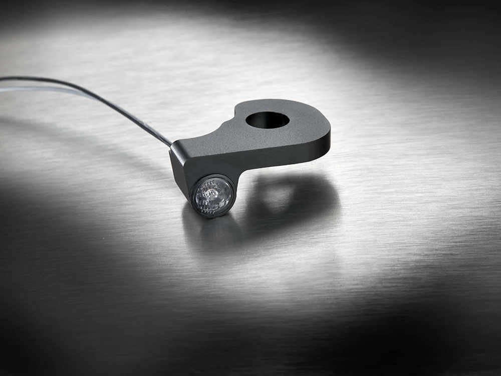 kellermann Dash A Under Perch Turn Signal Right – Black.  Fits Softail 2015-2024 & Touring 2009-2023 Models with Cable Clutch