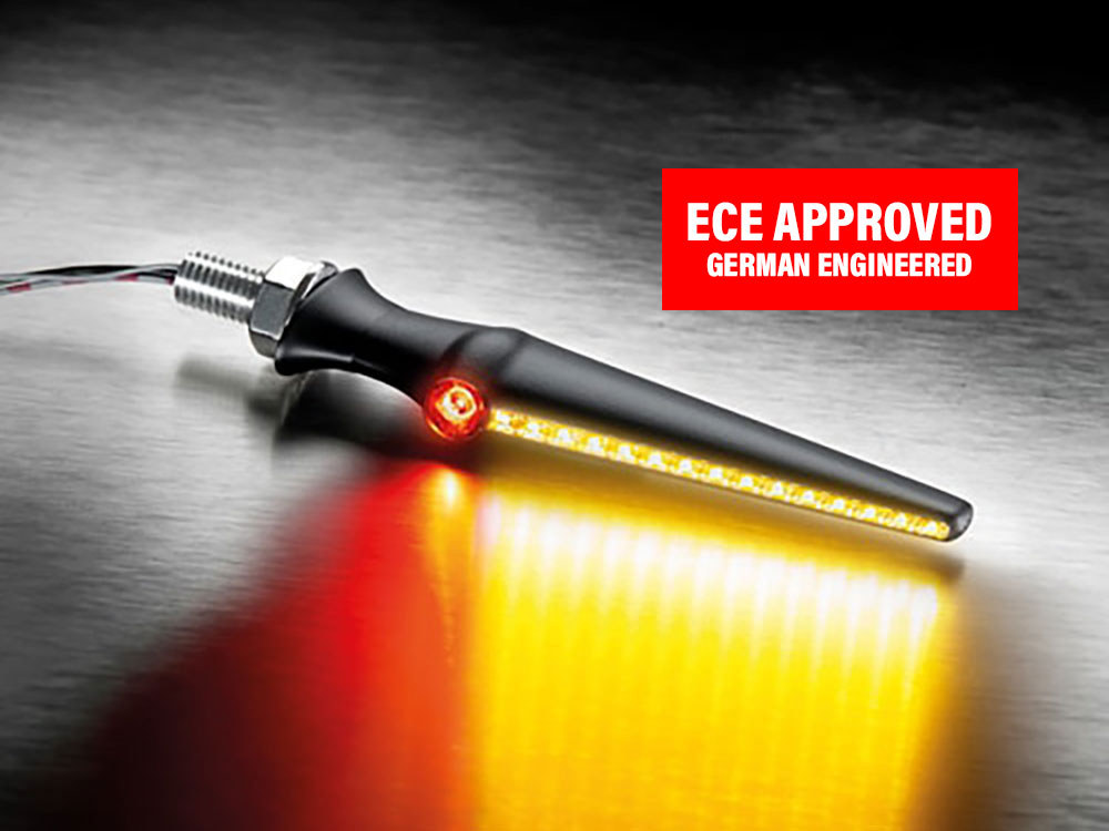 kellermann Jetstream DF LED Turn Signal – Amber Turn – Red Run/Brake – Black.