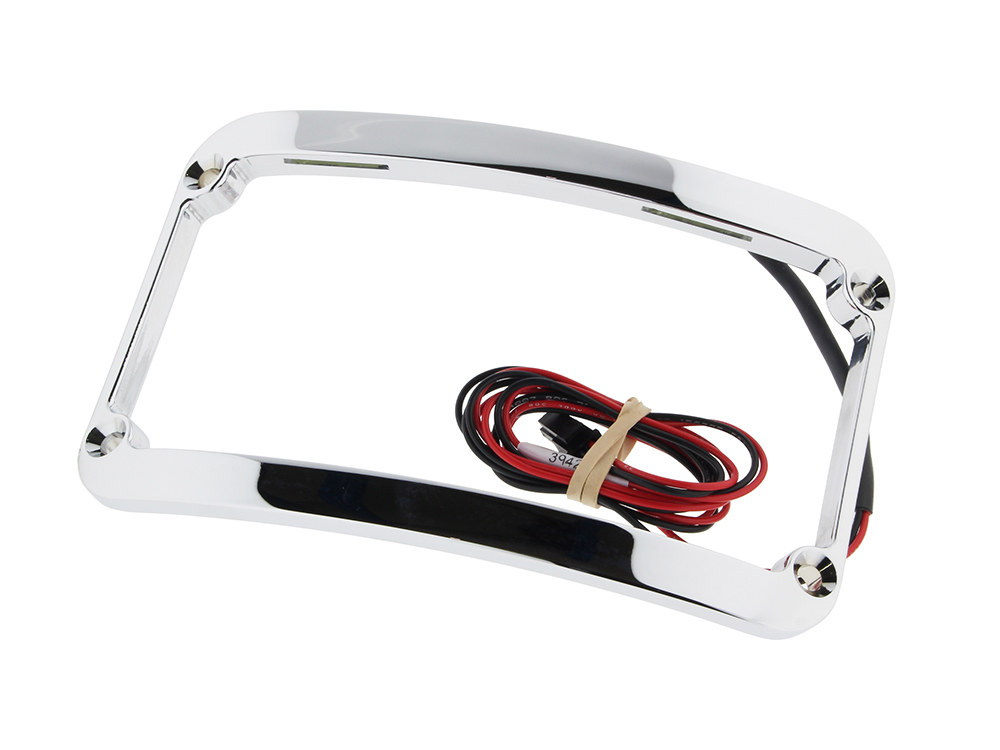 N/Plate Frame; Curved Chr w/LED