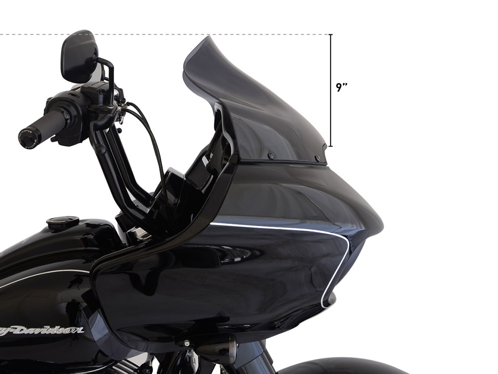 KLOCK WERKS 14in. Sports Flare Windshield – Dark Smoke Tint. Fits Road Glide 2015-2023