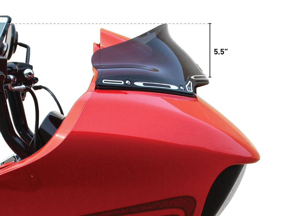 KLOCK WERKS 6in. Sports Flare Windshield – Dark Smoke Tint. Fits Road Glide 2015-2023