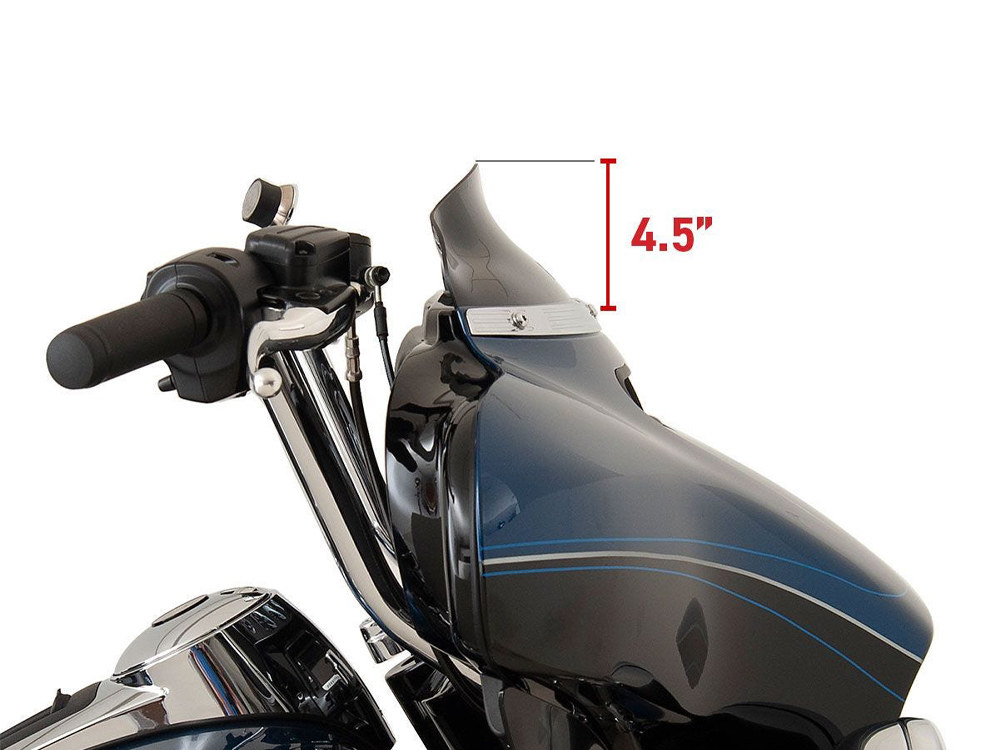 KLOCK WERKS 4in. Super Low Flare Windshield – Dark Smoke. Fits Electra Glide, Tri Glide & Street Glide 2014-2023