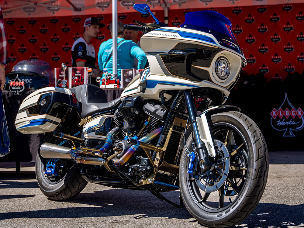 KLOCK WERKS 8in. Flare Windshield – Blue. Fits Low Rider ST 2022up