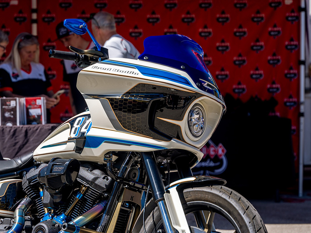 KLOCK WERKS 8in. Flare Windshield – Blue. Fits Low Rider ST 2022up