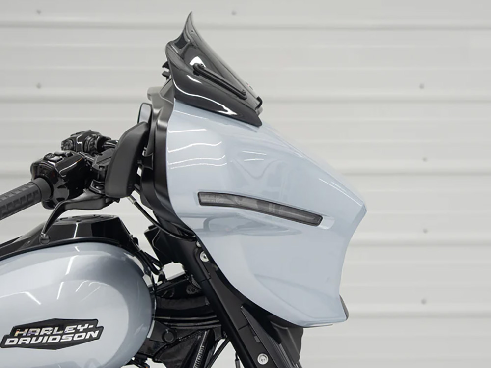 KLOCK WERKS 8in. Flare Windshield – Black. Fits CVO Street Glide 2023up & Street Glide 2024up