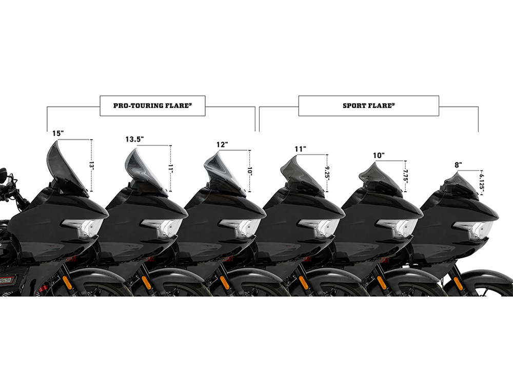 KLOCK WERKS 15in. Pro-Touring Flare Windshield – Dark Smoke. Fits CVO Road Glide 2023up & Road Glide 2024up