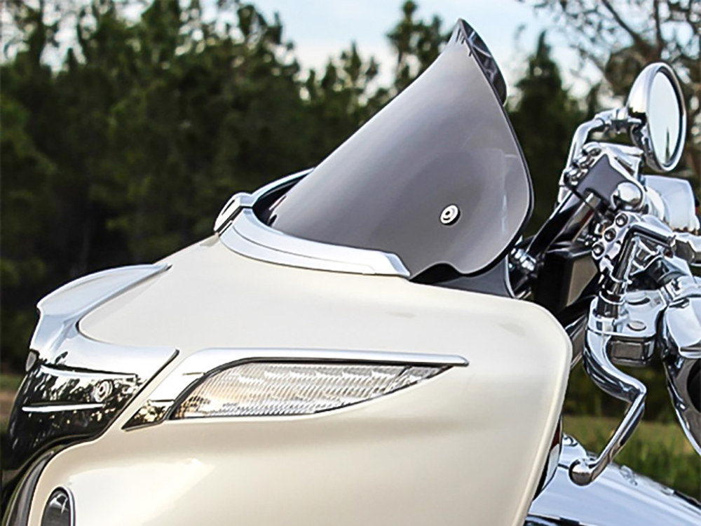 KLOCK WERKS 10in. Flare Windshield – Dark Smoke Tinted. Fits Indian Touring 2014up