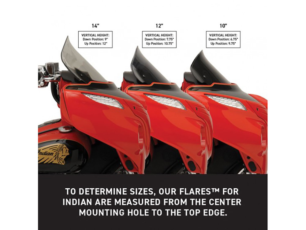 KLOCK WERKS 14in. Flare Windshield – Dark Smoke. Fits Indian Touring 2014up