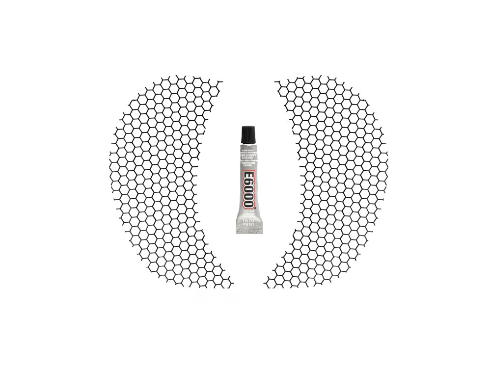 KLOCK WERKS Honeycomb Fairing Vent Screen – Black. Fits Road Glide 2015-2023