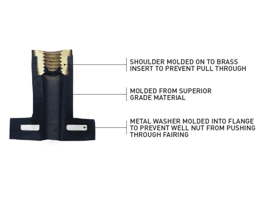 KLOCK WERKS Windshield Flare Nuts – Pack of 5. Fits Road Glide 1998-2013