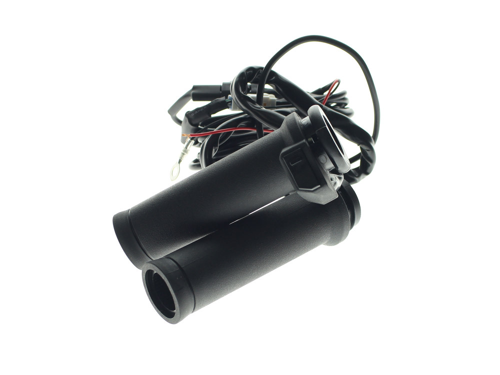Koso Heated Apollo-X Handgrips – Black. Fits Big Twin 2008-2024 with Throttle-by-Wire