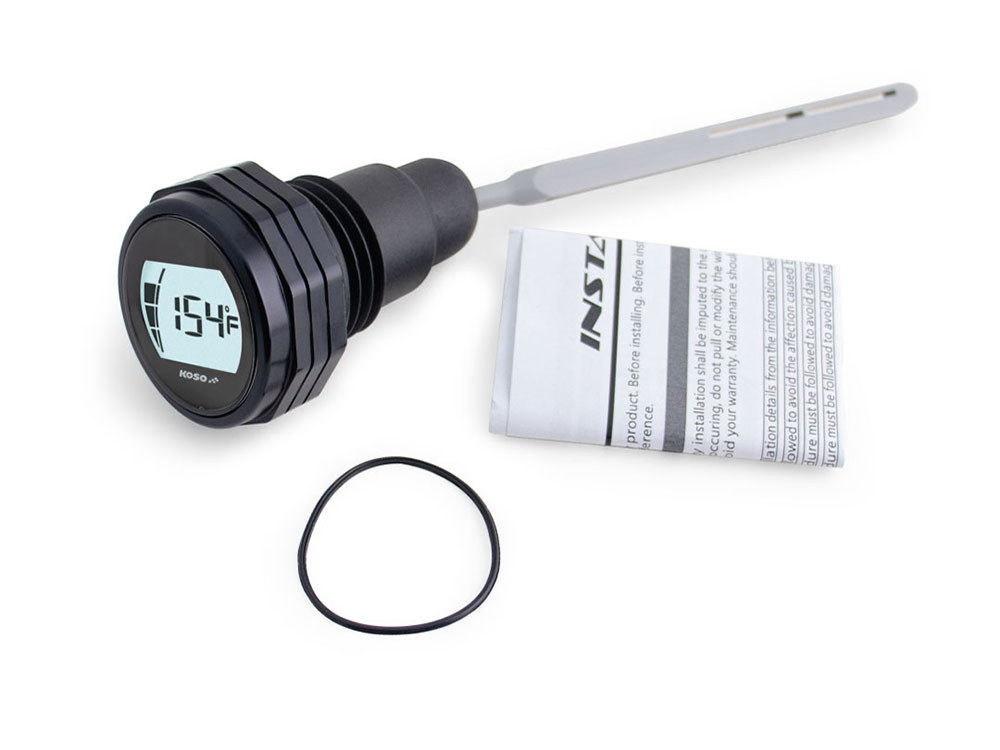 Koso Engine Oil Temperature & Level Dipstick – Black. Fits Touring 2007-2016