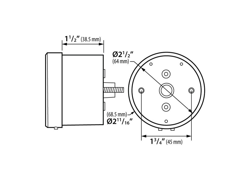 Koso 2-1/2in. Vintage Style Digital Speedometer with Tachometer – Black.