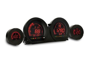 Koso Speedometer & Tachometer – 4 Gauge Kit – Blue/Red. Fits Touring 2014-2023 with Fairing. Koso Speedometer & Tachometer – 4 Gauge Kit – Blue/Red. Fits Touring 2014-2023 with Fairing.