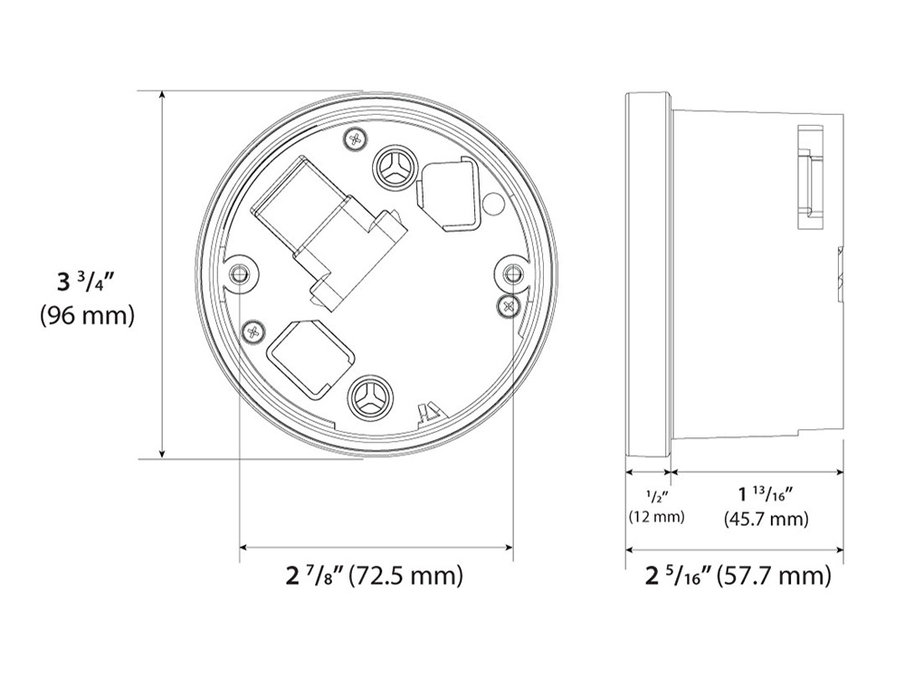 Koso 3-3/8in. Round Speedometer with Tachometer – Black. Fits Dyna 2004-2011, Sportster 2004-2013 & Rocker 2008-2010