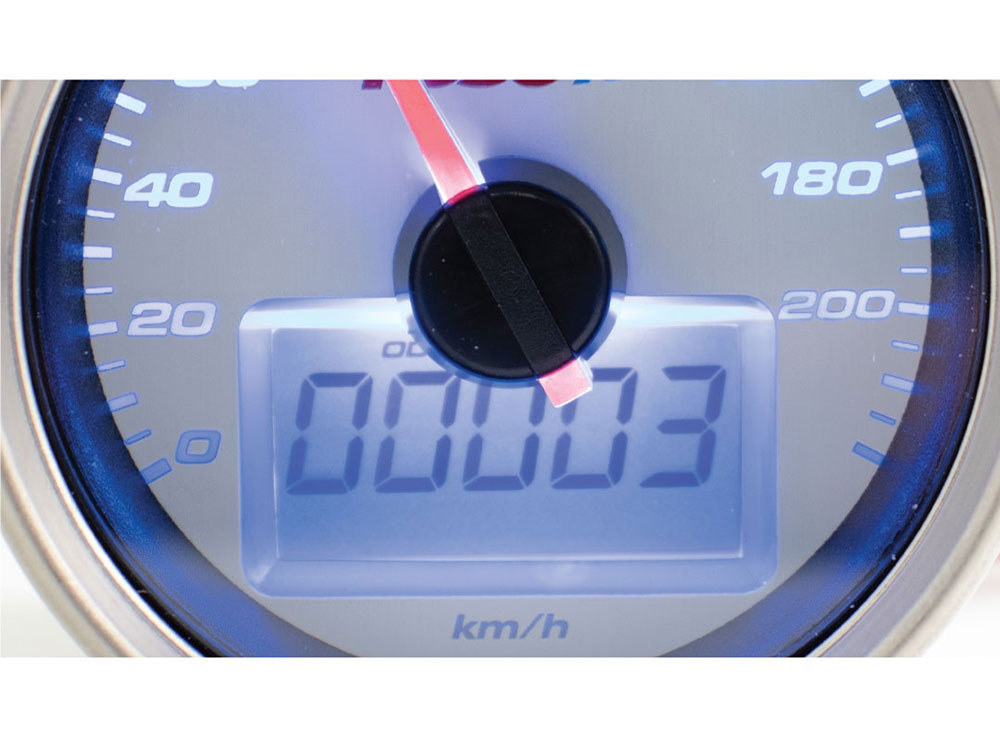 Koso 2-3/8in. Digital Speedometer – Silver.