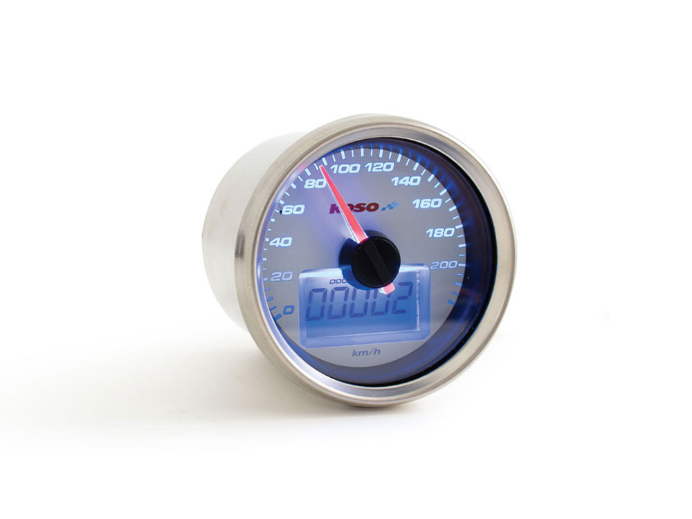 Koso 2-3/8in. Digital Speedometer – Silver.