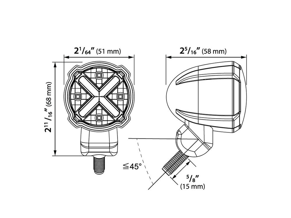 Koso GT-02S LED Tailight Red Lens – Universal Fitment