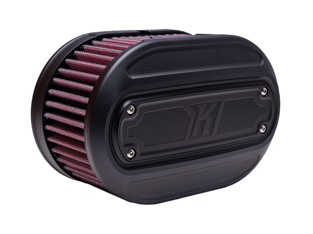 Kodlin Oval Air Cleaner Kit – Black. Fits CVO Touring 2023up, Street Glide & Road Glide 2024up, Touring 2025up & Softail 2025up