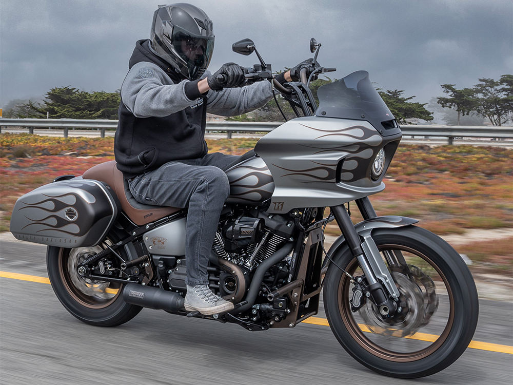 Kodlin 10in. Straight Fastback Risers – Black. Fits Softail Street Bob, Low Rider ST, Standard & Breakout 2018-2024