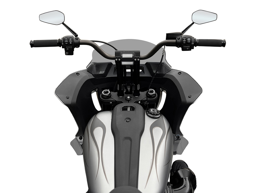 Kodlin 10in. Straight Fastback Risers – Black. Fits Softail Street Bob, Low Rider ST, Standard & Breakout 2018-2024