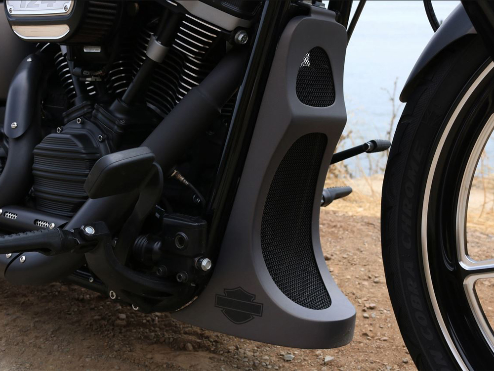 Kodlin Chin Spoiler – Metal. Fits Softail 2018up.