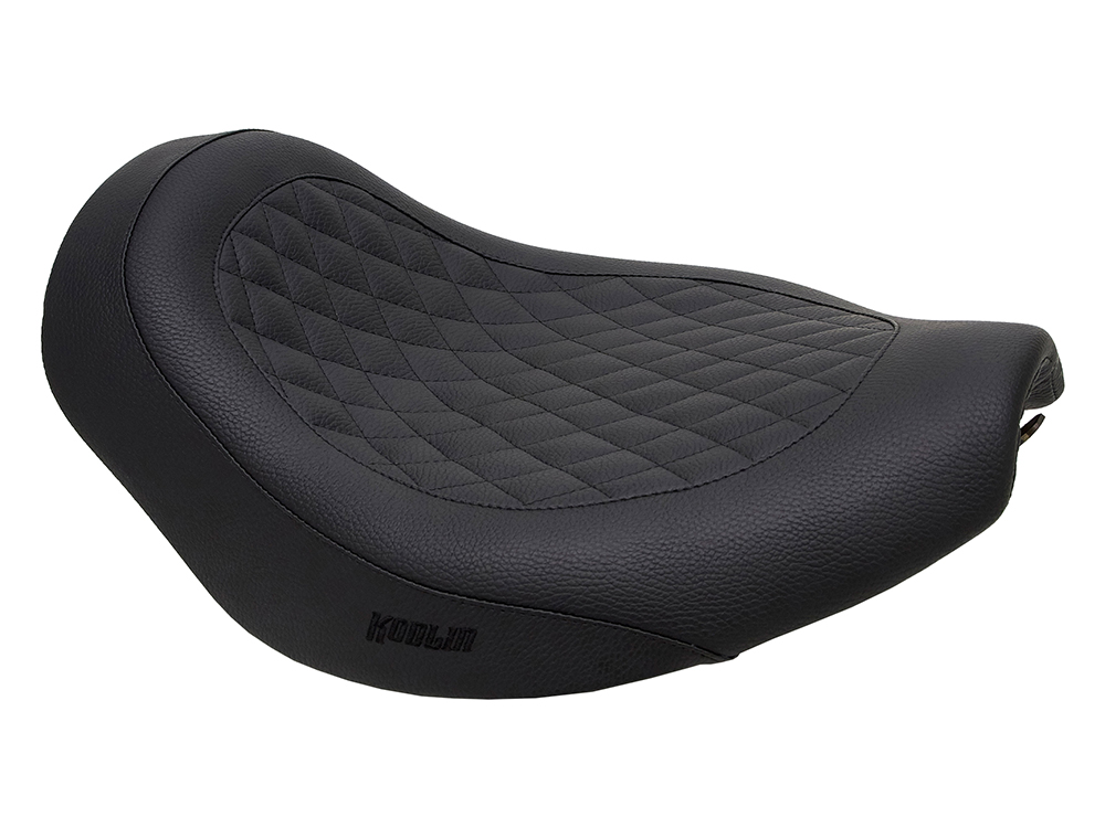Kodlin Fred Kodlin Diamond Stitch Solo Seat – Black. Fits Softail Breakout & Fatboy with Kodlin Fuel Tank & Rear Fender.