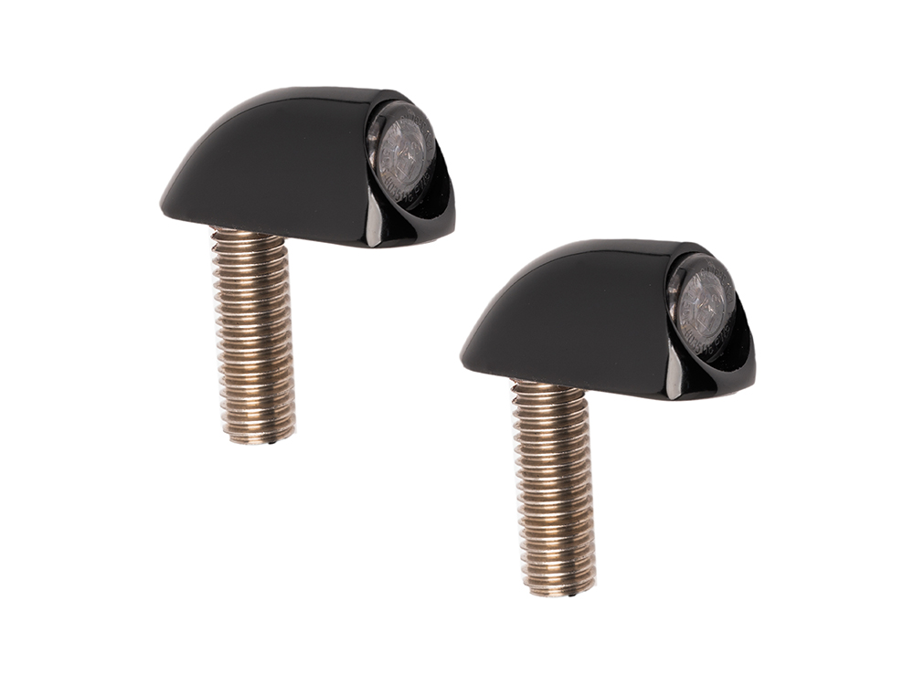 Kodlin Neowise Bullet Smooth Front Turn Signals with Running Lights – Black. Fits Low Rider ST 2022up.