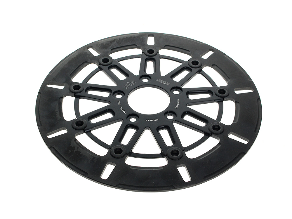 Kodlin 11.8in. Front 9-Spoke Disc Rotor – Black Band & Black Carrier. Fits Dyna 2006-2017, Softail 2015up, Sportster 2014-2021 & Some Touring 2008up.