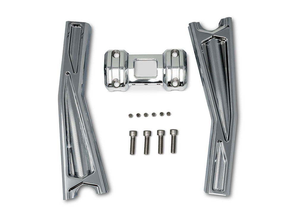 Kodlin 10in. Pullback Accent Pro Riser Kit – Chrome. Fits 1.25in. Handlebar.