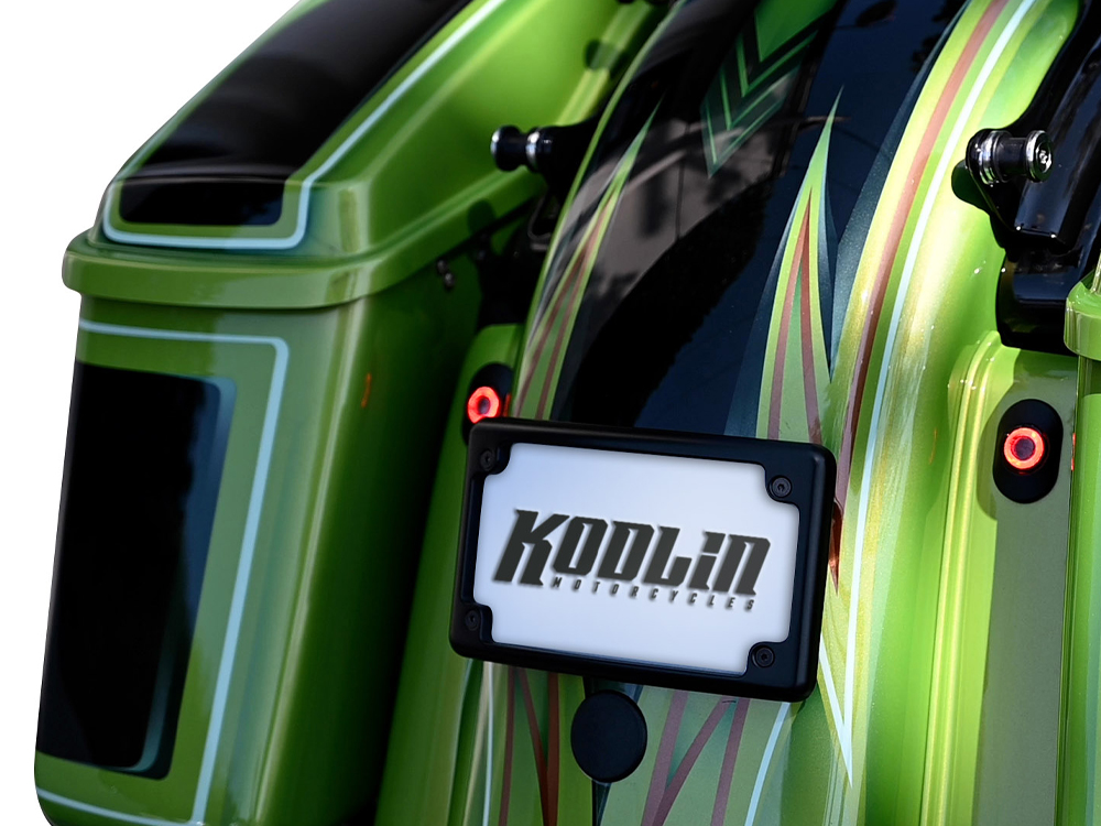 Kodlin Curved LED Number Plate Kit – Black. Fits most Touring 2013up.