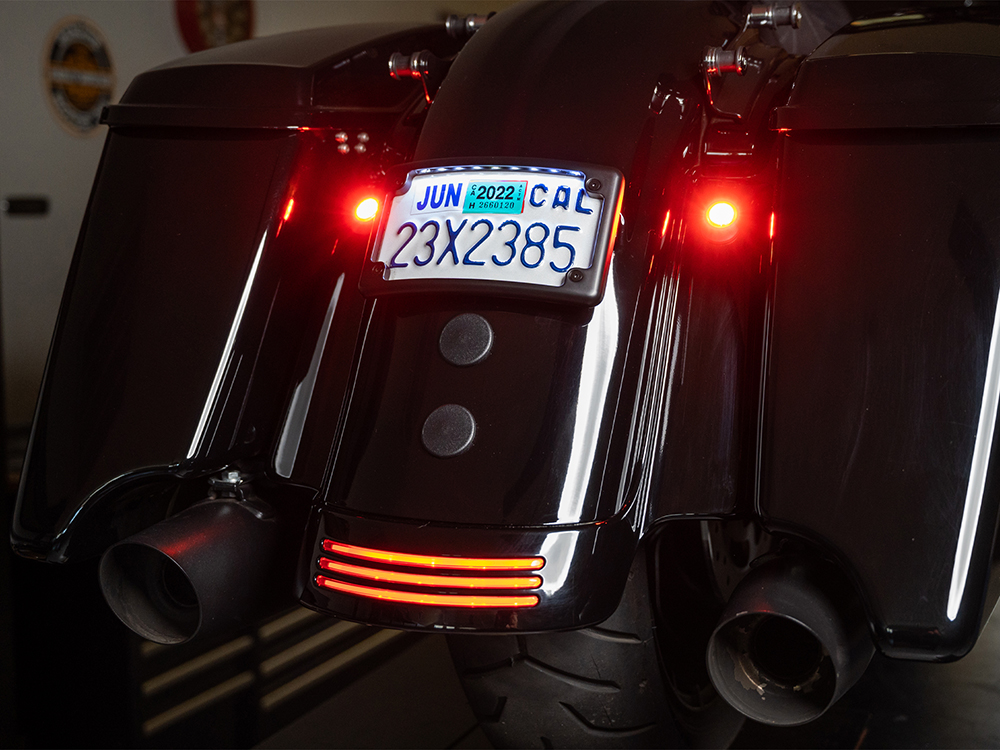 Kodlin Curved LED Number Plate Kit – Black. Fits most Touring 2013up.