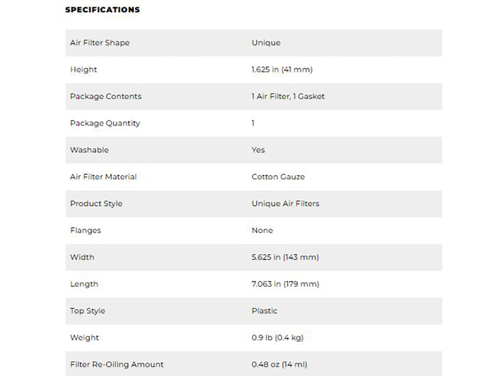 K&N FILTERS High-Flow Air Filter Element. Fits Sportster 2014-2021 & Sportster 72 2012-2016