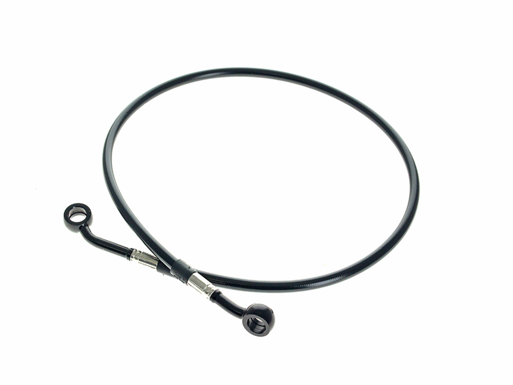 Kraus Moto Rear Brake Line – Black. Fits Softail 2018-2024 with Kraus Rear Radial Caliper & Bracket