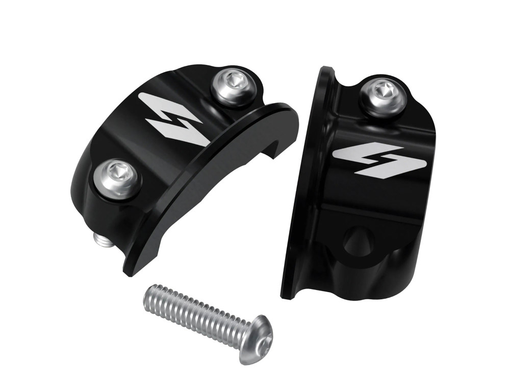 Kraus Moto Pro-Line Perch Half Clamps – Black. Fits Softail 1984-2024, Dyna 1991-2017, Most Touring 1982-2024, Sportster 1982-2003 & FXR 1982-1994