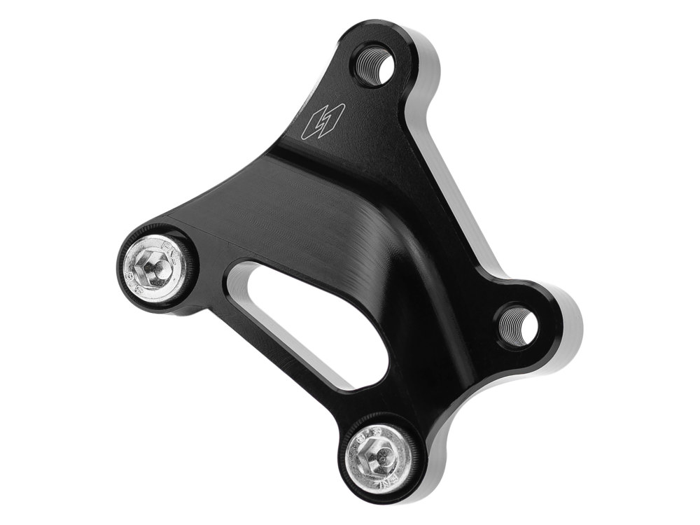 Kraus Moto Left and Right Oversize Front Caliper Mounts – Black. Fits Softail 2015up and Touring 2008up.