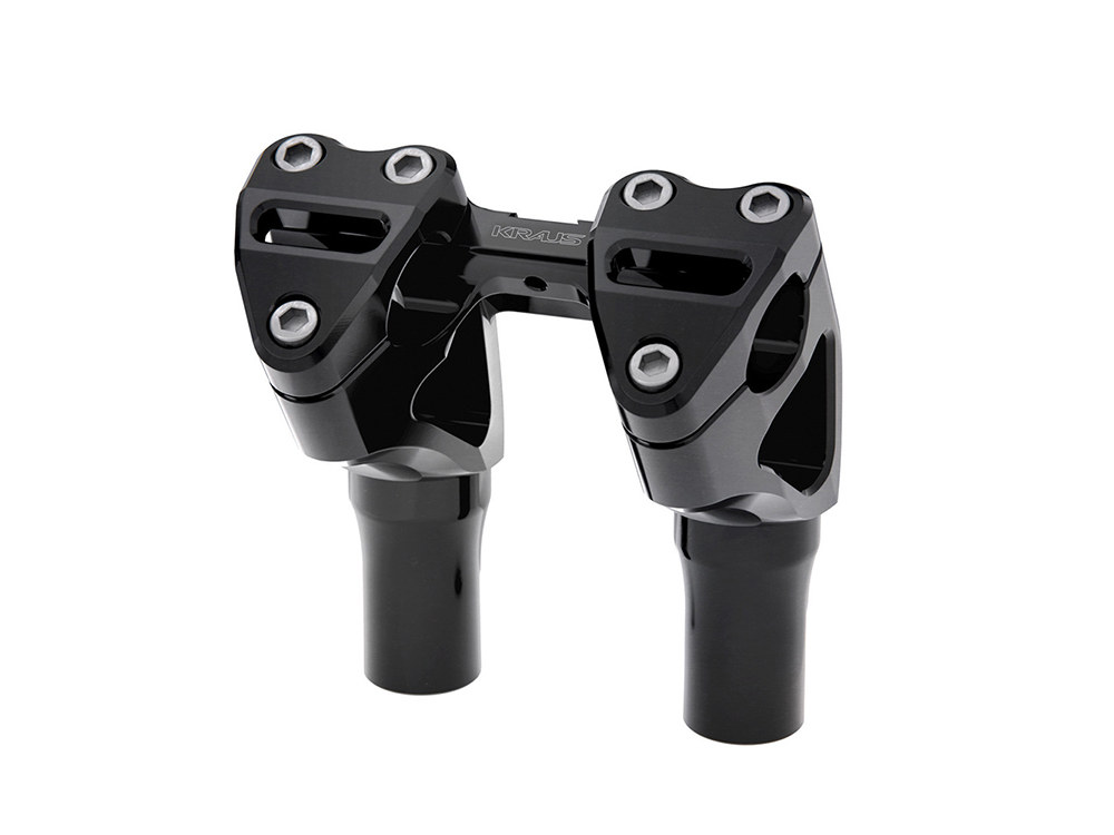 Kraus Moto 5in. Kickback x 1-1/8in. Clamp Workman Riser Kit – Black. Fits 1-1/8in. Handlebar