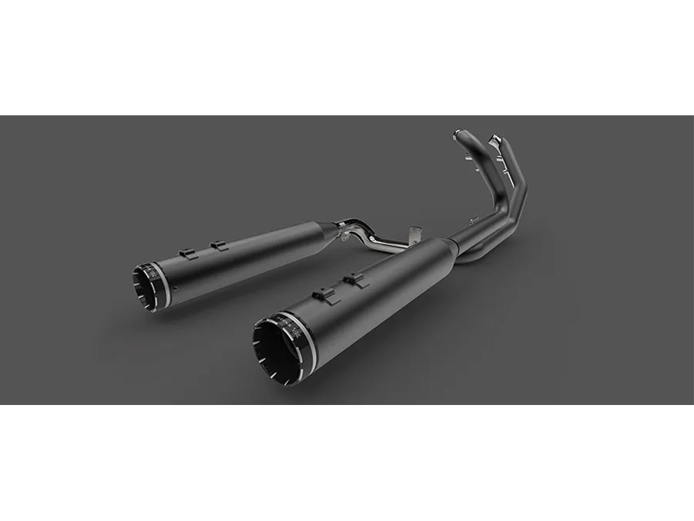 Khrome Werks Dominator 2-into-2 Dual Exhaust – Black Headers with Black 4.5in. Mufflers. Fits Touring 2017up
