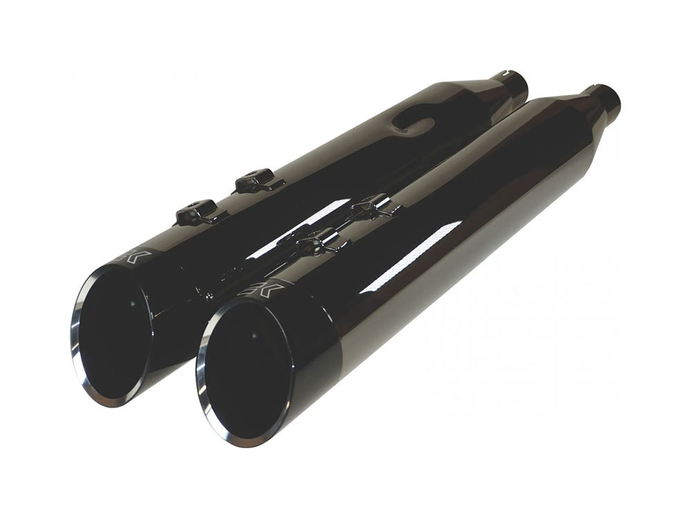 Khrome Werks 4-1/2in. Edge Slip-On Mufflers – Eclipse, Scorched Chrome. Fits Touring 2017up.