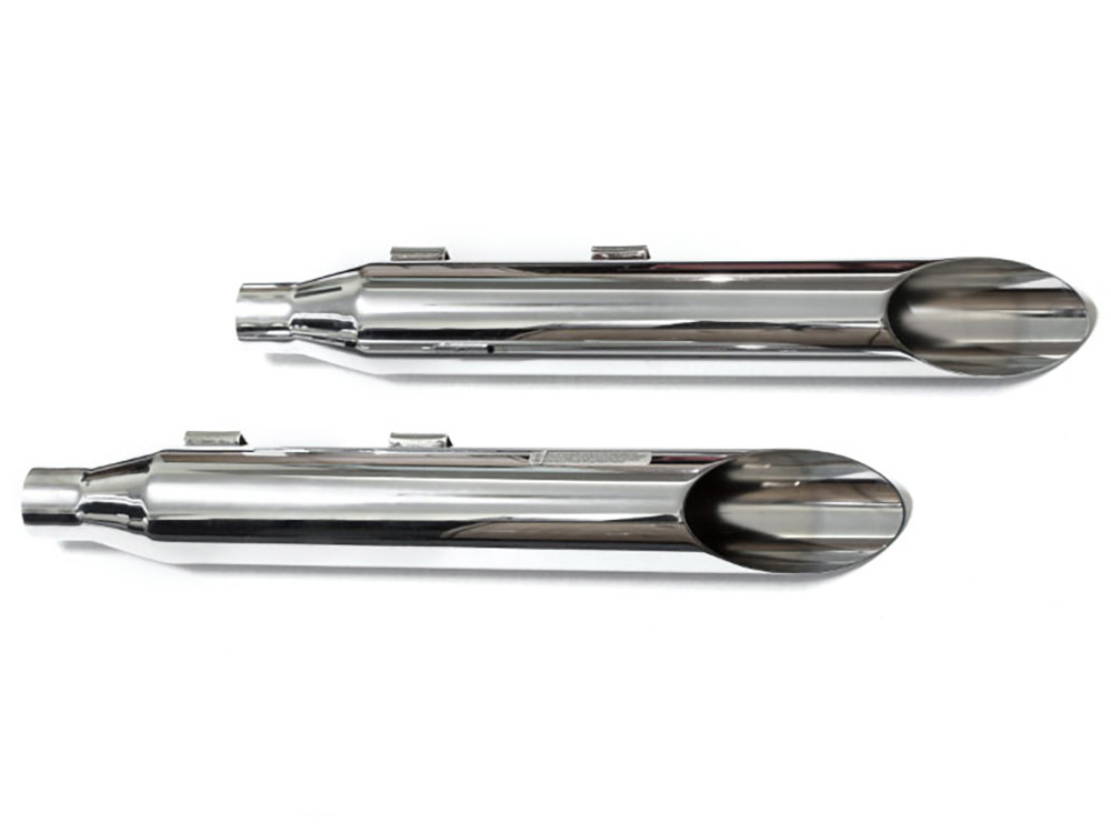Khrome Werks 3in. HP-Plus Slash Cut Slip-On Mufflers – Chrome. Fits Softail FXST 2007-2017, Heritage Softail Classic 2007-2017, Breakout 2013-2017 & Rocker 2008-2011.