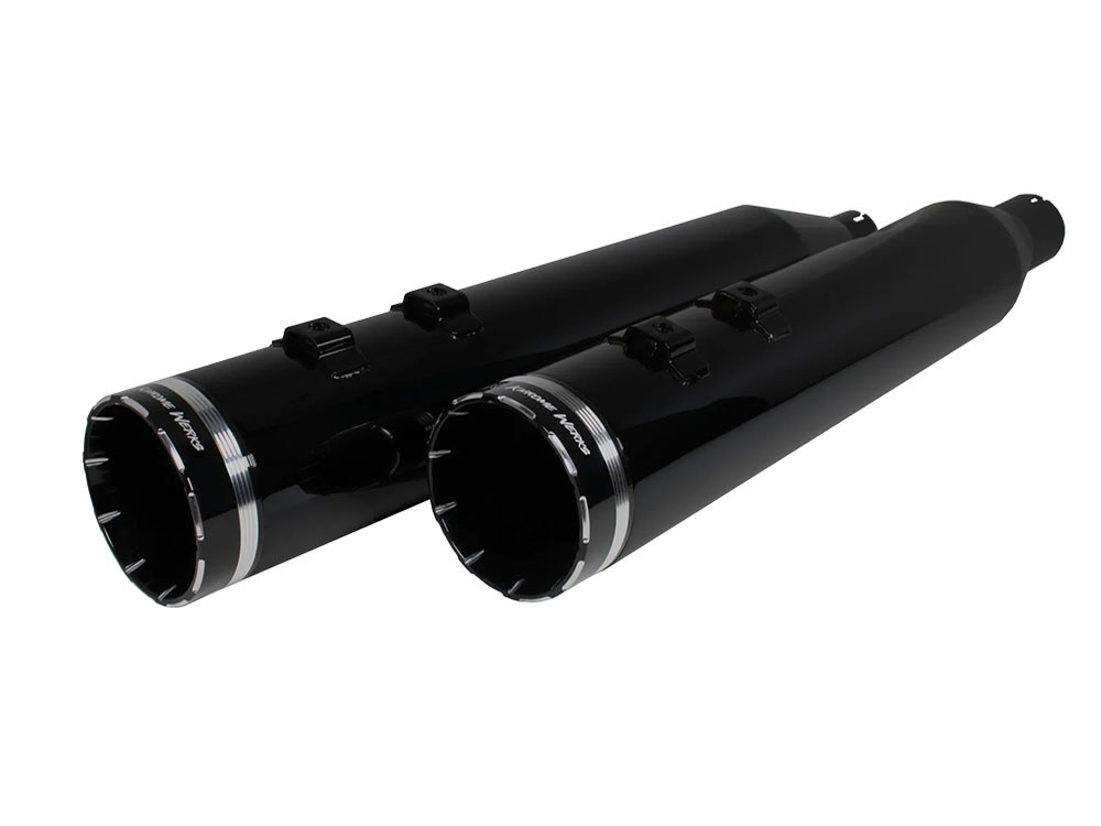 Khrome Werks 4-1/2in. Tracer Slip-On Mufflers – Obsidian, Black Onyx. Fits Touring 2017up.